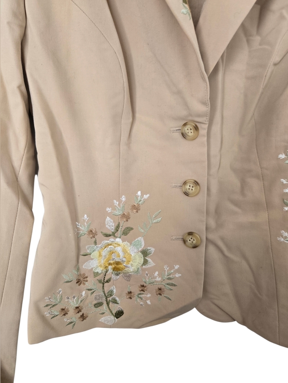 Y2K Yank American Embroidered Floral Blazer Jacket Cottagecore Boho 5/6 - Picture 3 of 8